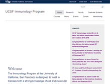 Tablet Screenshot of immunology.ucsf.edu